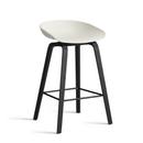 About A Stool AAS 32, Kitchen version: seat height 64 cm, Black lacquered oak, Melange cream 2.0