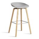 About A Stool AAS 32, Bar version: seat height 74 cm, Lacquered oak, Concrete grey 2.0