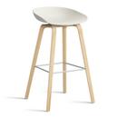 About A Stool AAS 32, Bar version: seat height 74 cm, Soap treated oak, Melange cream 2.0