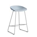 About A Stool AAS 38, Kitchen version: seat height 64 cm, Stainless steel, Slate blue 2.0