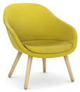 About A Lounge Chair Low AAL 82, Hallingdal 420 - yellow, Lacquered oak, With seat cushion