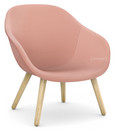 About A Lounge Chair Low AAL 82, Steelcut Trio 515 - light pink, Lacquered oak, Without seat cushion