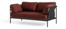 Can Sofa 2.0, Two-seater, Fabric Steelcut 655 - Dark red, Black