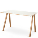 Copenhague Desk CPH90, Lacquered oak, Linoleum off-white