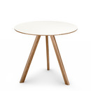 Copenhague Round Table CPH20, Ø 90 x H 74, Lacquered oak, Linoleum off-white