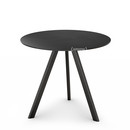 Copenhague Round Table CPH20, Ø 90 x H 74, Black lacquered oak, Linoleum black