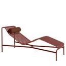 Palissade Chaise Longue, Iron red, Without cushion, With neck pillow