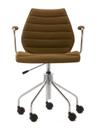 Maui Soft Swivel Chair, Mustard, Chrome