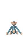 Monkey, Mini (H 9,5 cm), Beech/blue