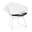 Diamond Chair, with cushion, Rilsan protective coating white, Vinyl black