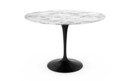 Saarinen Round Dining Table, 107 cm, Black, Arabescato marble (white with grey tones)