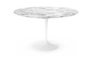 Saarinen Round Dining Table, 120 cm, White, Arabescato marble (white with grey tones)