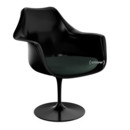 Saarinen Tulip Armchair, Static, Seat cushion, Black, Cactus (Eva 169)