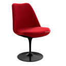 Saarinen Tulip Chair, Static, Upholstered inner shell and seat cushion, Black, Bright Red (Tonus 130)