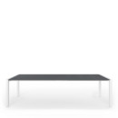 Sushi Dining Table, Fenix Bromo grey with same colour edge, L 177-288 x W 90 cm, Aluminium with white lacquer