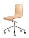 Work Chair Seesaw, Chrome plated, with spindel, Without armrests, Natural oak