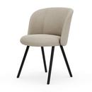 Mikado Side Chair, Aluminium powder coated basic dark, Nubia, Cream / pearl, Felt pads for hard floor surfaces