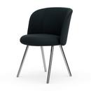 Mikado Side Chair, Aluminium polished, Plano, Petrol / nero, Glides for carpets