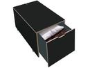 Bett drawer 16, L 103,1 x W 46,8, Melamine black with birch edge, Comfort (with castors)