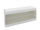 Flai storage bench, Melamine white with birch edge, Open, Without seat pad