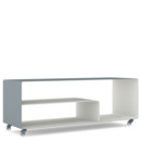 Sideboard R 111N, Bicoloured, Basalt grey (RAL 7012) - Pure white (RAL 9010), Transparent castors