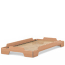Stacking Bed, 100 x 200, Natural beech, Rollable