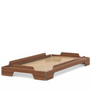 Stacking Bed, 100 x 200, Natural walnut, Rollable