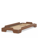 Stacking Bed, 90 x 200, Natural walnut, Rollable