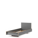 Flai Bed, 90 x 200, With headboard, CPL anthracite, Without slatted frame