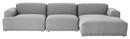 Connect Sofa Lounge, 3 Seater, Lounge-Modul right, Fabric Remix light grey