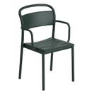 Linear Steel Armchair, Dark green