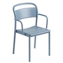 Linear Steel Armchair, Pale blue