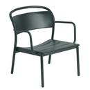 Linear Steel Lounge Armchair, Dark green