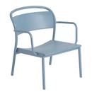 Linear Steel Lounge Armchair, Pale blue