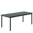 Linear Steel Table, L 200 x W 75 cm, Dark green