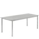 Linear Steel Table, L 200 x W 75 cm, Warm galvanized steel