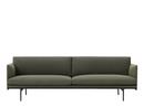 Outline Sofa, 3 Seater, Fabric Fiord 961 - Greyish-green
