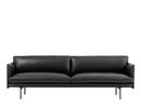 Outline Sofa, 3 Seater, Leather black