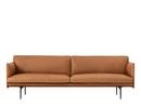 Outline Sofa, 3 Seater, Leather cognac