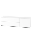Nex Pur Box 2.0 with drawers and doors, 48 cm, H 50 cm x B 180 cm (with door and two drawers), White