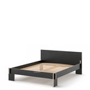 Siebenschläfer, 160 x 200 cm, With headboard, Black, With rollable slatted base