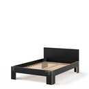 Tagedieb, 140 x 200 cm, With headboard, FU (plywood, birch) black, Anthracite, With rollable slatted base