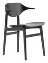 Bufala Dining Chair, Black lacquered oak, Without seat cushion