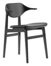 Bufala Dining Chair, Black lacquered oak, Dunes leather anthracite