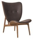 Elephant Lounge Chair, Dunes leather dark brown, Light smoked oak