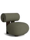 Hippo Lounge Chair, Fabric Fiord greyish-green, Dark smoked oak