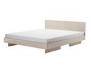 Zians Bed, 180 x 200 cm (Large), With headboard, Waxed oak with white pigment