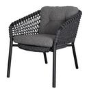 Ocean Lounge Chair, Open soft Rope – Dark grey, Wove - Dark grey