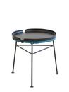 Centro Stool / Side Table, Petrol, With black tray
