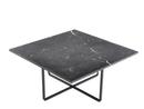 Ninety Table, Large (H 35 x W 80 x D 80 cm), Black Marquina, Steel, black powder-coated